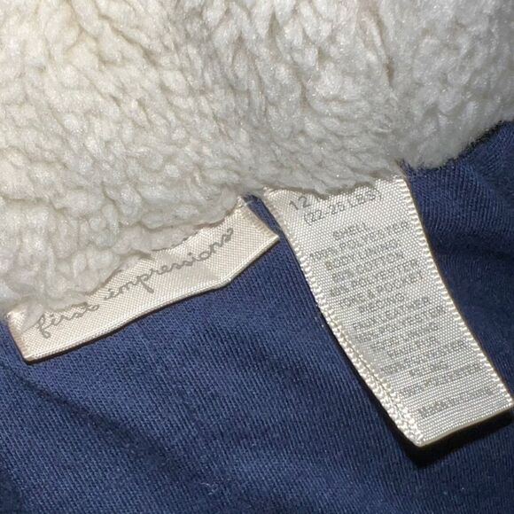 First impressions Blue Baby Sherpa Lined Hooded Snowsuit 12 Months - Picture 4 of 5